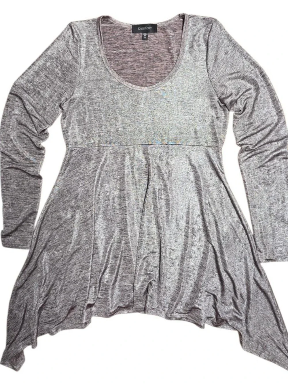 Shimmery Silver Tunic Sculpted And Flowy